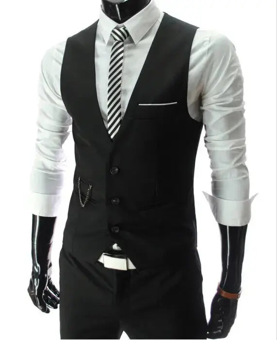 2025 New Arrival Dress Vests For Men Slim Fit Mens Suit Vest Male Waistcoat Gilet Homme Casual Sleeveless Formal Business Jacket AliExpress