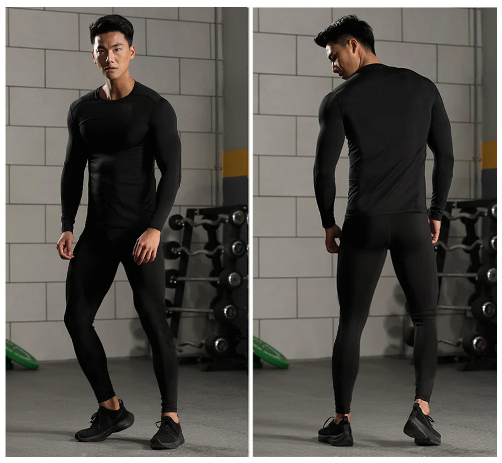 Men's Sportswear Compression Suits Training Clothing Set Training Jogging Sports thermal underwear Running Workout Gym Tights