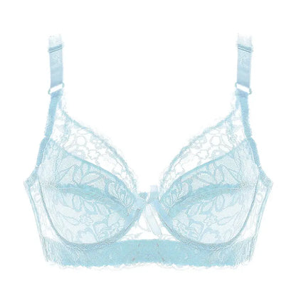 Hot Full cup thin underwear small bra plus size wireless adjustable lace Women's bra breast cover B C D cup Large size Lace Bras Chic Le'Meek