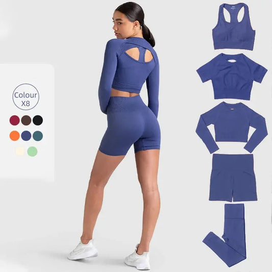 2023 New Arrival Compression High Elastic Comfortable Seamless Clothing Butt Lift Sportswear Active Wear Women 2 PCS Yoga Set Chic Le'Meek