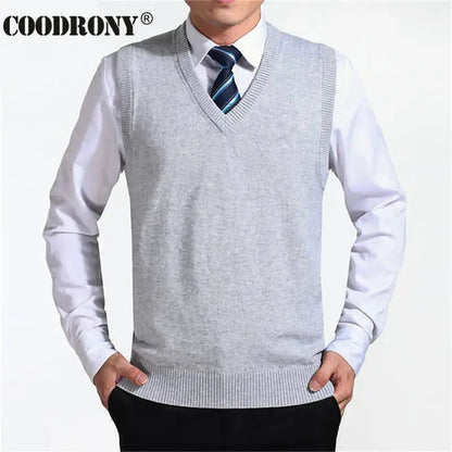 COODRONY 2020 New Arrival Solid Color Sweater Vest Men Cashmere Sweaters Wool Pullover Men Brand V-Neck Sleeveless Jersey Hombre Temu