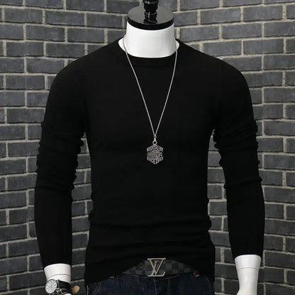 Spring and Autumn Stylish Luxury Oversized Fashion Loose Solid Japanese Streetwear Clothing Blouse Men's Long Sleeve T-shirt Chic Le'Meek