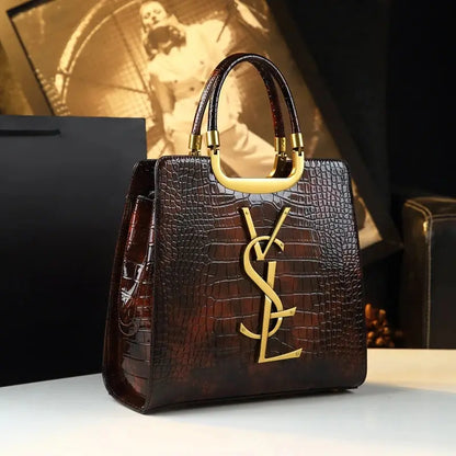High-grade light luxury handbag 2024 new autumn and winter fashion Tote bag women's crocodile print single shoulder crossbodybag Chic Le'Meek