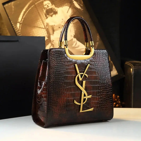 High-grade light luxury handbag 2024 new autumn and winter fashion Tote bag women's crocodile print single shoulder crossbodybag Chic Le'Meek