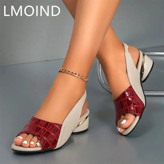 Women Mid Heels Sandals Fashion Dress Chunky Open Toe Shoes New Casual Designer Pumps Classic Brand Femme Zapatos AliExpress