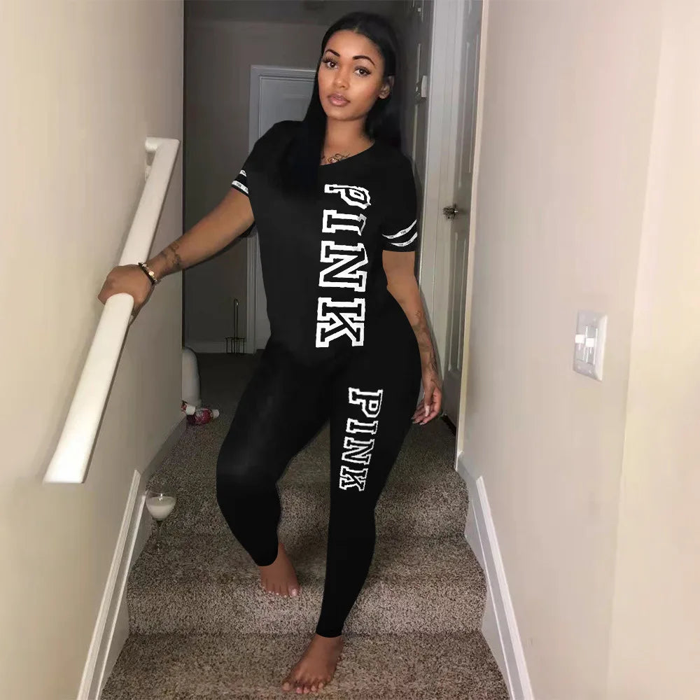 2024 New Casual 2Piece Sets Womens OutfitsSexy Sweatsuit Set Letter Print 3XL Tops And Skinny Pants Sweat Suits 2 PCS Tracksuits