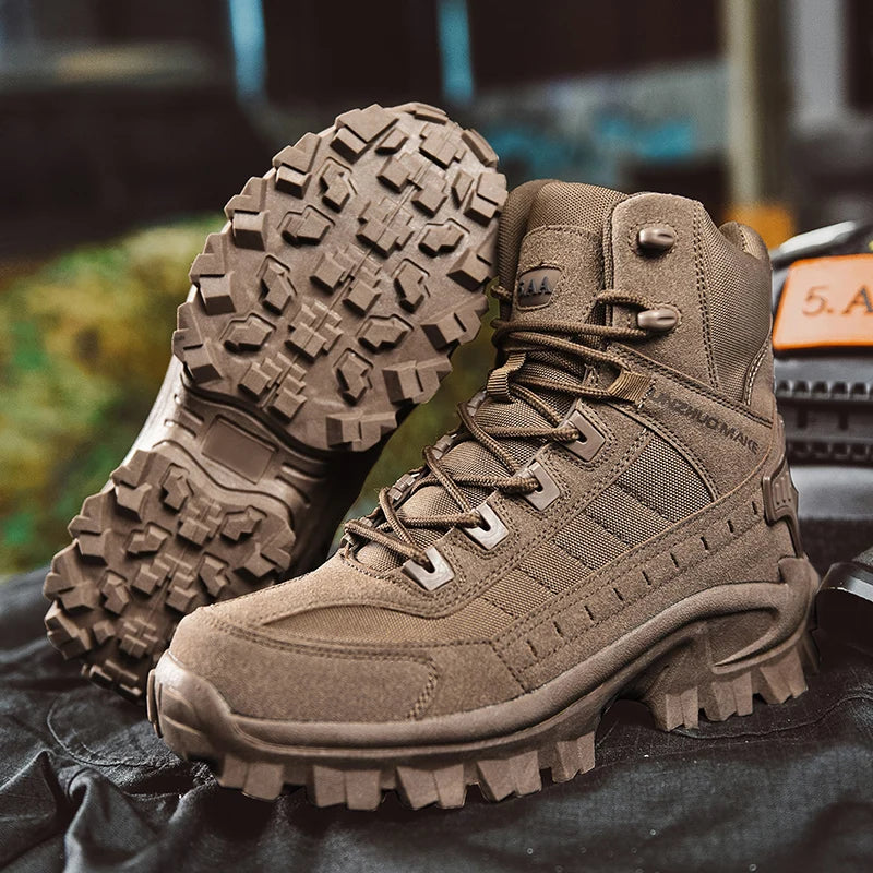 2022 New Winter Footwear Military Tactical Mens Boots Special Force Leather Desert Combat Ankle Boot Army Men's Shoes Plus Size