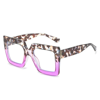 Colorful Anti Blue Light Glasses For Women Square Oversized Black Ladies Optical Glasses Frame Clear Lens Female Eyeglasses