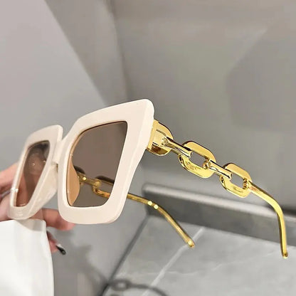 Luxury square fashion glasses for women casual candy color anti glare sun shades for beach party Travel Temu