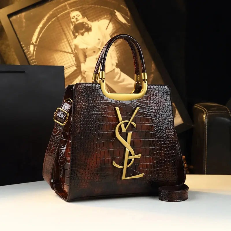High-grade light luxury handbag 2024 new autumn and winter fashion Tote bag women's crocodile print single shoulder crossbodybag Chic Le'Meek