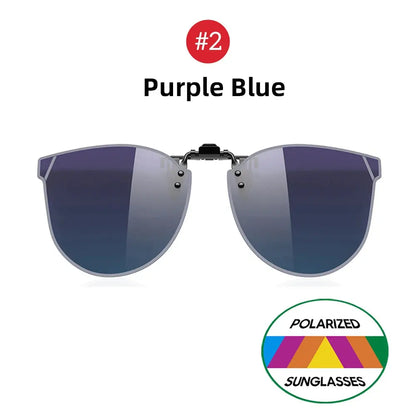 VIVIBEE Gradient Women's Cat Eye Flip Up Clip On Sunglasses Women Driving Polarized Oversized Sun Glasses Purple Eyeglasses Temu