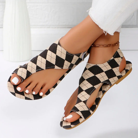 Women Sandals 2024 New Summer Flats Clip Toe Sandals Beach Designer Sandals Sling Back Fashion Casual Shoes for Women Flip Flops Chic Le'Meek