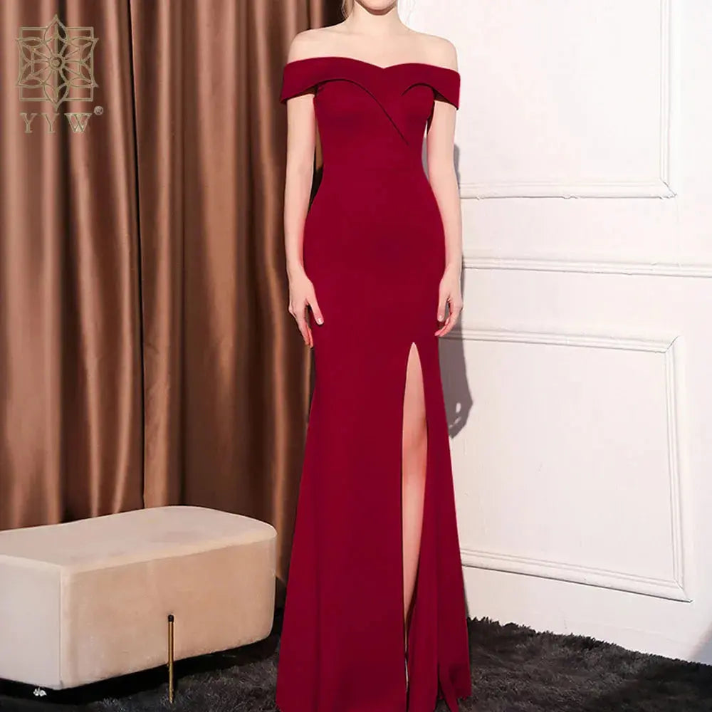 Highclass Smooth Evening Dress Side Slit Backless Mono Multicolor Sleeveless Elegant Evening Party Dresses Women Floor Length Chic Le'Meek