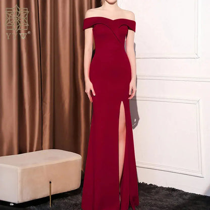 Highclass Smooth Evening Dress Side Slit Backless Mono Multicolor Sleeveless Elegant Evening Party Dresses Women Floor Length Chic Le'Meek
