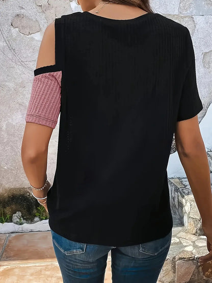 Women Plus Size Woven Spring And Summer T-shirt Chic Le'Meek