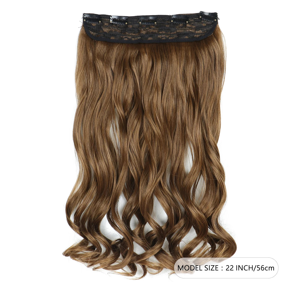 Clip in Hair Extensions, 22Inch One Piece Hair Extension Clip in Wefts Long Thick Beach Wavy Natural Synthetic Hairpieces