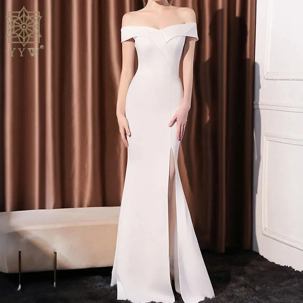 Highclass Smooth Evening Dress Side Slit Backless Mono Multicolor Sleeveless Elegant Evening Party Dresses Women Floor Length Chic Le'Meek