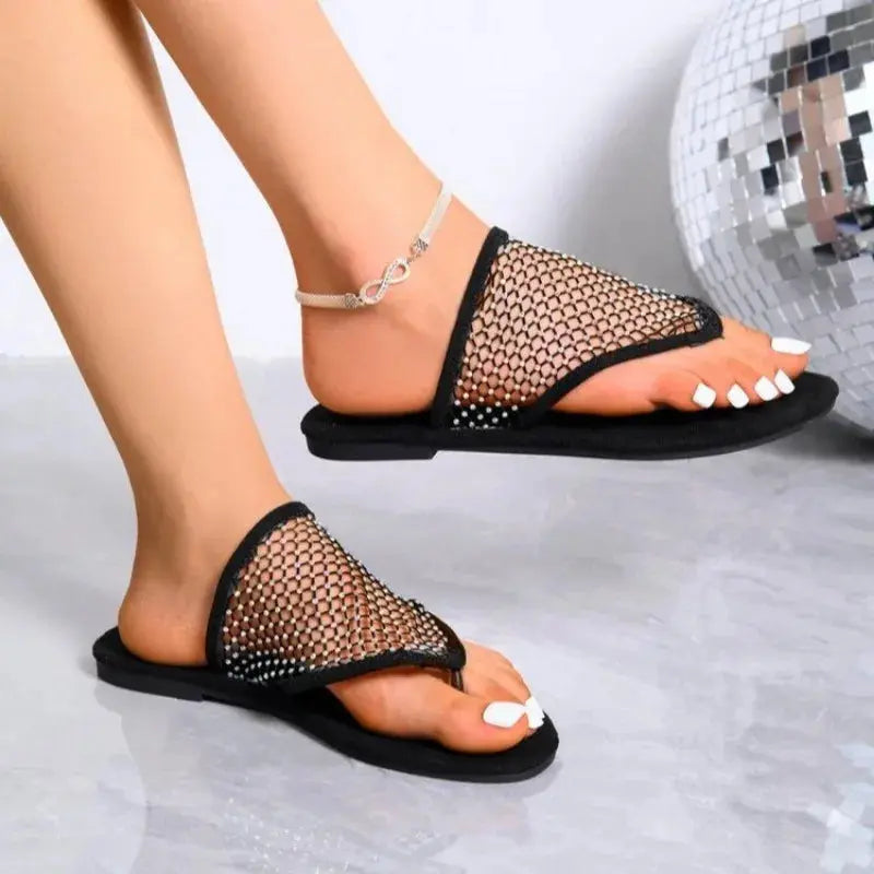 Women Slippers 2024 Summer New Flat Bottom Sandals Flip Flops Hollow Sexy Flats Bottom Slippers Slides Women Zapatos De Mujer Temu