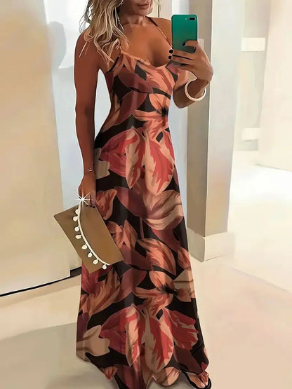 Summer Bohemian Style Women's Suspender Skirt Long A-line Oversized Casual Dress Women's Elegant New Summer Loose Beach Clothes Chic Le'Meek