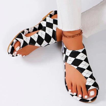 Women Sandals 2024 New Summer Flats Clip Toe Sandals Beach Designer Sandals Sling Back Fashion Casual Shoes for Women Flip Flops Chic Le'Meek
