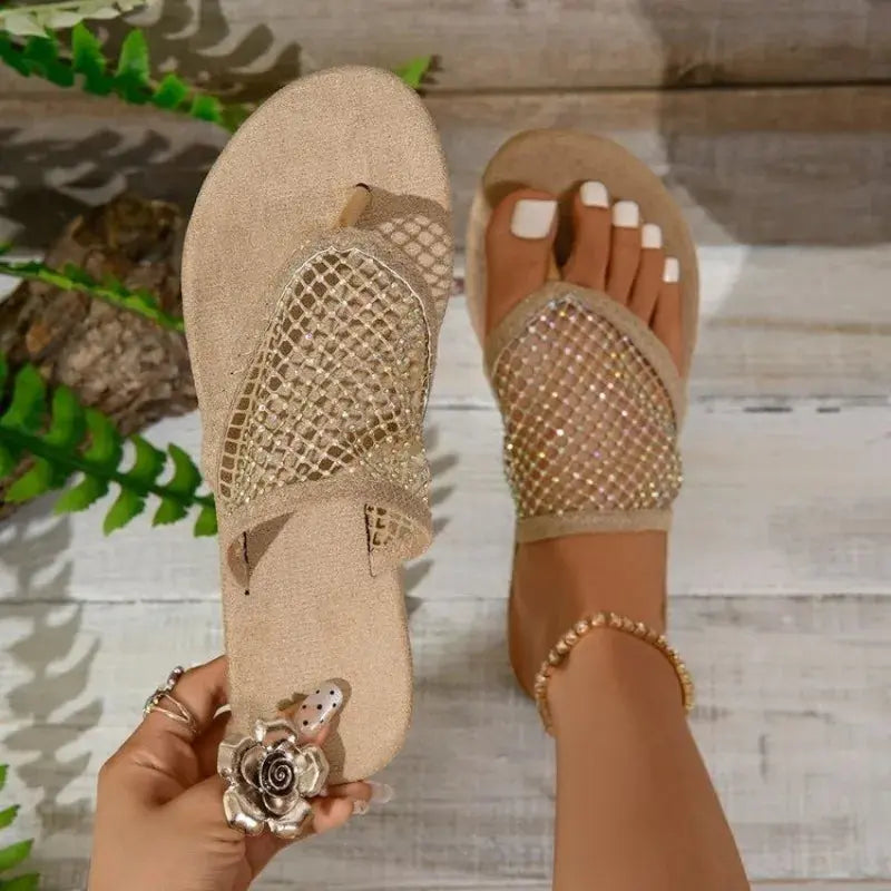 Women Slippers 2024 Summer New Flat Bottom Sandals Flip Flops Hollow Sexy Flats Bottom Slippers Slides Women Zapatos De Mujer Temu