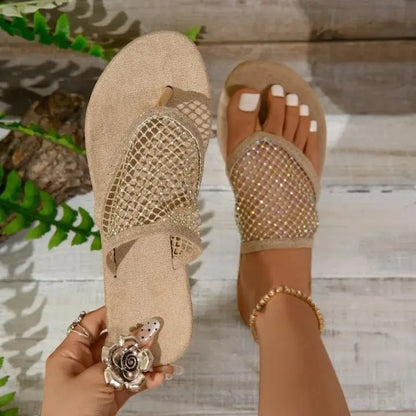 Women Slippers 2024 Summer New Flat Bottom Sandals Flip Flops Hollow Sexy Flats Bottom Slippers Slides Women Zapatos De Mujer Temu