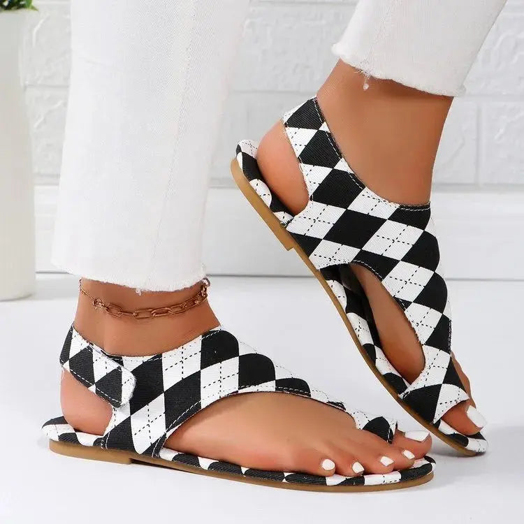 Women Sandals 2024 New Summer Flats Clip Toe Sandals Beach Designer Sandals Sling Back Fashion Casual Shoes for Women Flip Flops Chic Le'Meek