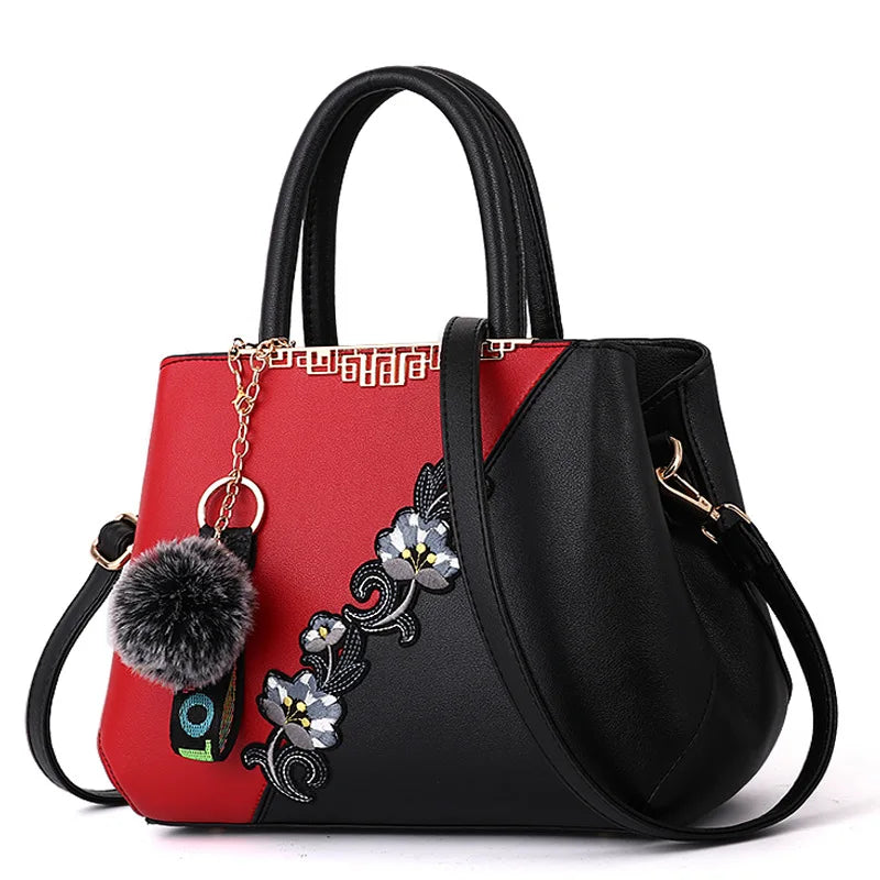 Embroidered Messenger Bags Women Leather  for Women 2021 Sac a Main