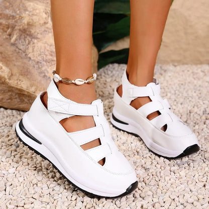 Women Sandals New High Quality Buckle Strap Sandals Women New Closed Toe Office and Career Summer Solid Wedge Shoes for Women AliExpress