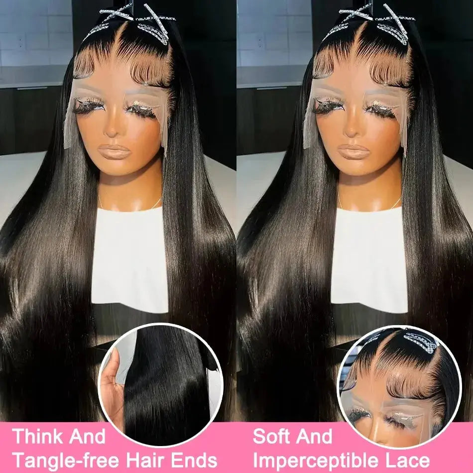 200% Hd Transparent Bone Straight 13x4 Lace Frontal Wigs Pre Plucked Brazilian Remy Hair 5x5 Glueless Wigs Human Hair For Women Temu