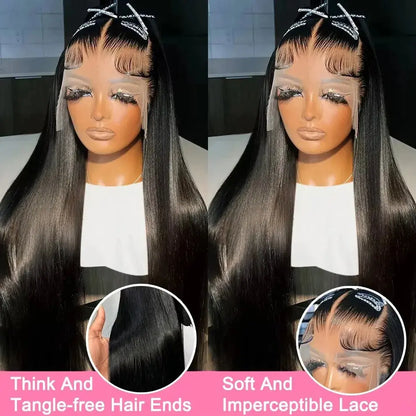 200% Hd Transparent Bone Straight 13x4 Lace Frontal Wigs Pre Plucked Brazilian Remy Hair 5x5 Glueless Wigs Human Hair For Women Temu