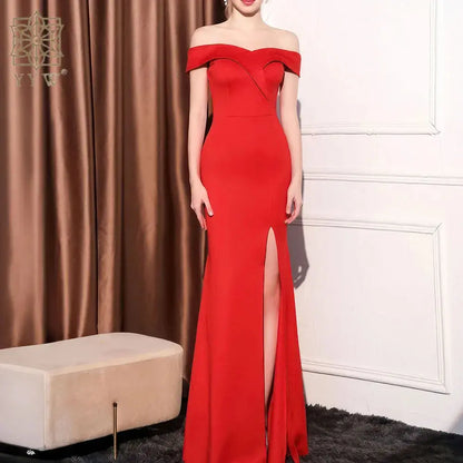 Highclass Smooth Evening Dress Side Slit Backless Mono Multicolor Sleeveless Elegant Evening Party Dresses Women Floor Length Chic Le'Meek
