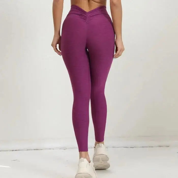 2025 1/2PCS V Back Lycra Pad Pocket Halter Sport Bra Yoga Set Squat Proof Scrunch Legging Workout Pant Gym Fitness Active Suits Chic Le'Meek