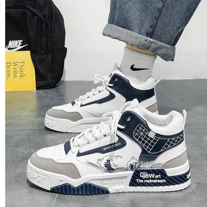 Men's Sneakers Fashion High Top Casual Shoe Lace Up platform Shoes for Men Tenis Shoes zapatos baratos liquidación envios gratis