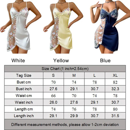 Sexy Womens Elastic Lingerie Lace See Through Underwear Floral Sexy Bow sleepwear Chic Le'Meek
