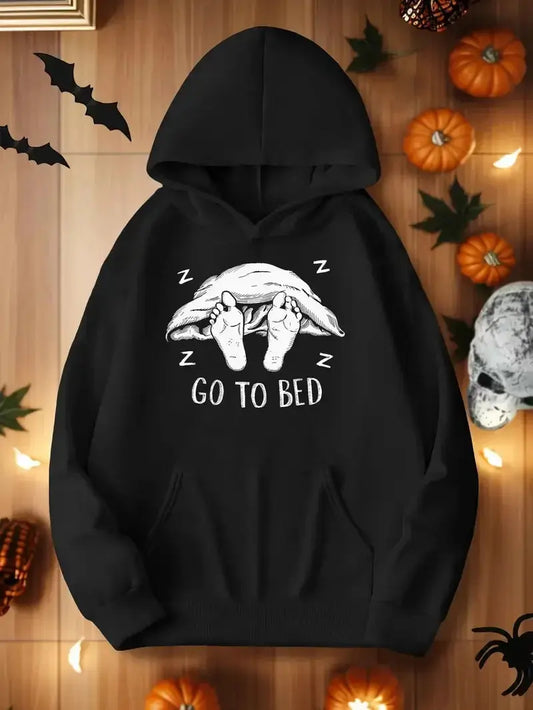 Women's Plus Size Casual Hoodie With Feet Blanket Design Polyester Knit Fabric Long Sleeve Regular Length For Autumn Winter Chic Le'Meek