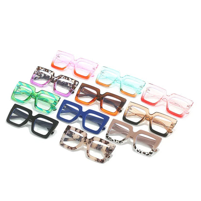 Colorful Anti Blue Light Glasses For Women Square Oversized Black Ladies Optical Glasses Frame Clear Lens Female Eyeglasses