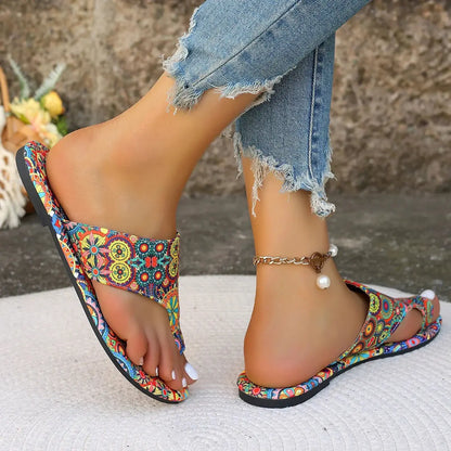 Women Slippers Bohemian Flower Pattern Sandals Casual Lightweight Shoes Flip Flops Fashion Big Size Slippers Home Slides Women AliExpress