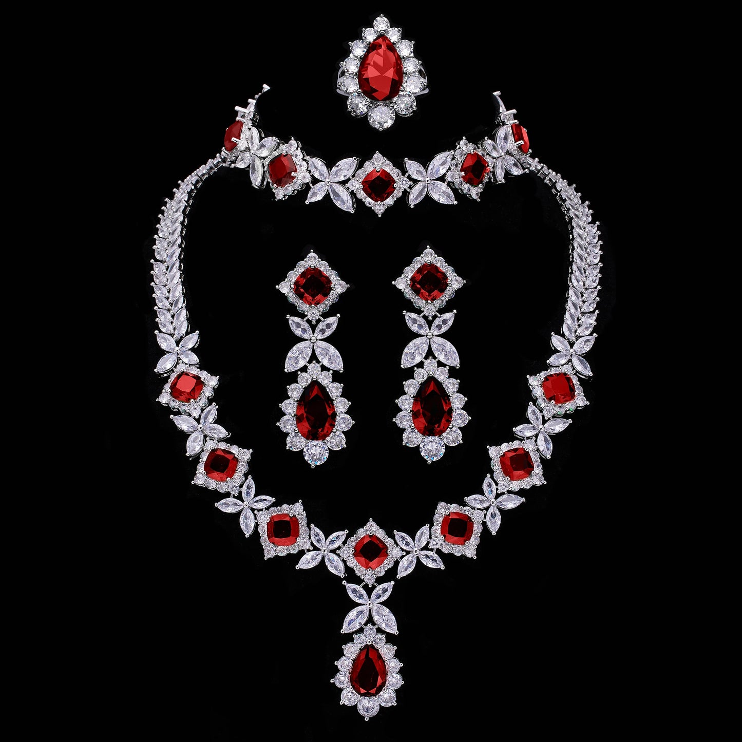 Ingenious  Luxury  4pcs Bridal Zirconia Jewelry Sets For Women Party , Dubai Nigeria  Crystal Wedding Jewelry Sets 2022