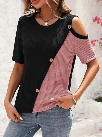Women Plus Size Woven Spring And Summer T-shirt Chic Le'Meek