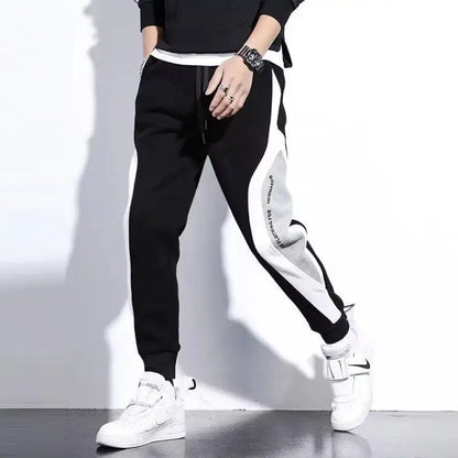 Men Black Pants Hip Hop Drawstring Jogger Fashion Comfortable Trousers Male Casual Sweatpants Loose Elastic Waist Sportswear Chic Le'Meek