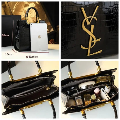 High-grade light luxury handbag 2024 new autumn and winter fashion Tote bag women's crocodile print single shoulder crossbodybag Chic Le'Meek