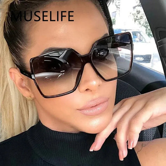 Black Square Oversized Sunglasses Women Big Frame Colorful Sun Glasses Female Mirror Oculos Unisex Gradient Hip Hop Shades Temu