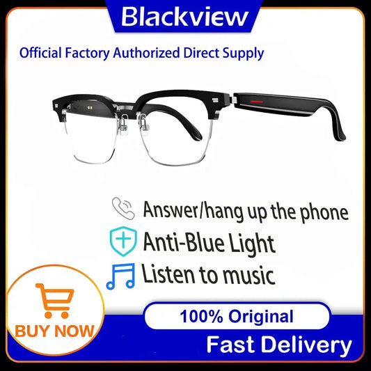 Blackview E1306 Smart Glasses for Men Women Bluetooth Call Outdoor Sport Anti-blue Light Glasses with AI Voice Mic & Speaker AliExpress