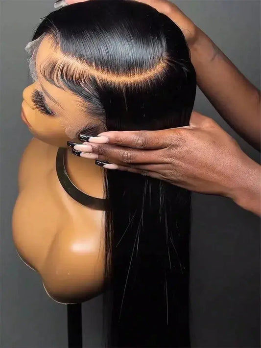 200% Hd Transparent Bone Straight 13x4 Lace Frontal Wigs Pre Plucked Brazilian Remy Hair 5x5 Glueless Wigs Human Hair For Women Temu