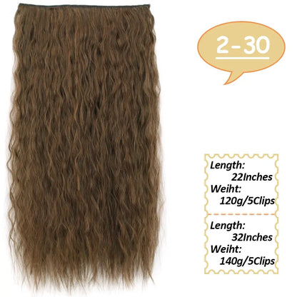 NICESY Synthetic Long Wavy 5 Clips Hair Extensions 22Inch/32Inch Clip On Hair Extensions High Tempreture Fake For Women Chic Le'Meek