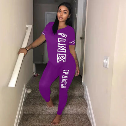 2024 New Casual 2Piece Sets Womens OutfitsSexy Sweatsuit Set Letter Print 3XL Tops And Skinny Pants Sweat Suits 2 PCS Tracksuits