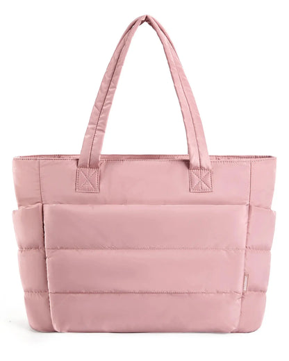 BAGSMART The Bubble Tote Bag Cotton Padded Female Quilting Puffy Shoulder Shopper Purse Simple Daily Handbag Women's Bags Temu