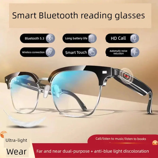 Smart Bluetooth Dual-Purpose Color Changing Presbyopic Glasses Automatic Zoom HD Anti-Blue Ray Presbyopic Glasses Call Music Chic Le'Meek