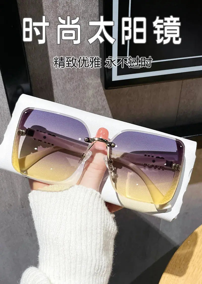 2024 New Fashion Cool Sunglasses Women Luxury Brand Letters Anti Strong Light Vintage Rimless Sun Glasses Ladies Gafas UV400 Temu